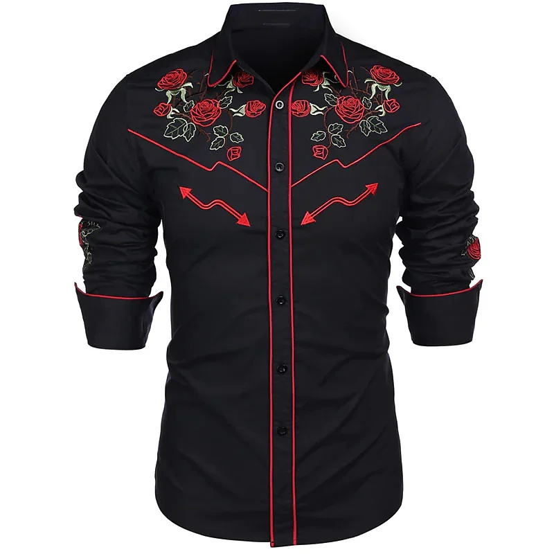 Top Trends: Western Tribal Men Shirt Lapel Printing Rose HD Pattern High Quality Material Soft Comfortable Party Outdoor Sports Fashion New Shoppable Styles