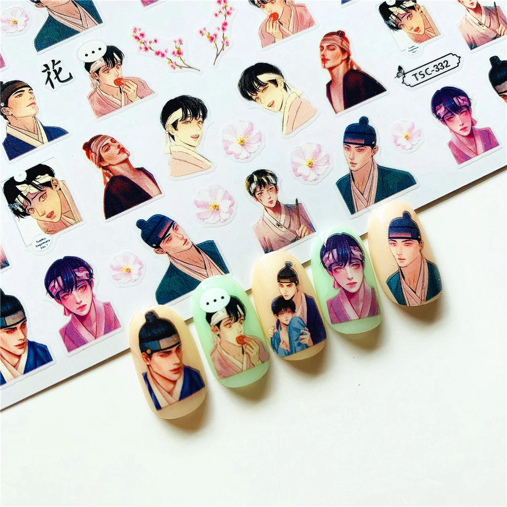 Top Trends: Newest TSC-332 Anime Image Series 3d Nail Art Sticker Nail Decal Stamping Export Japan Designs Rhinestones Shoppable Styles