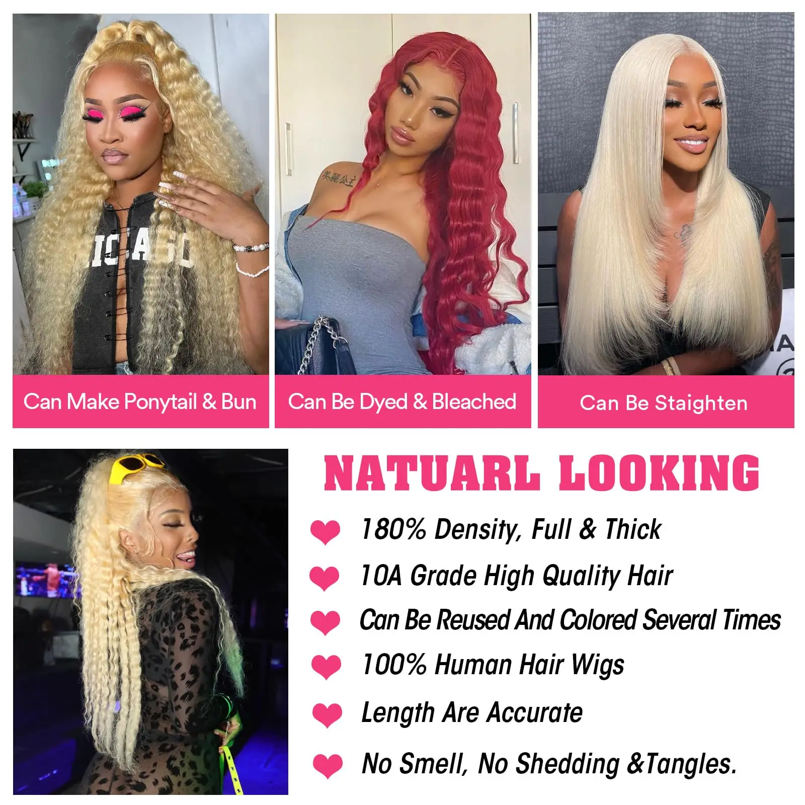 Top Trends: 613 Honey Blonde Deep Wave 13x6 HD Lace Frontal Wig Human Hair Curly Wig 13x4 Lace Front Wig Blonde Wig 180 Density Glueless Wig Shoppable Styles - Image 2