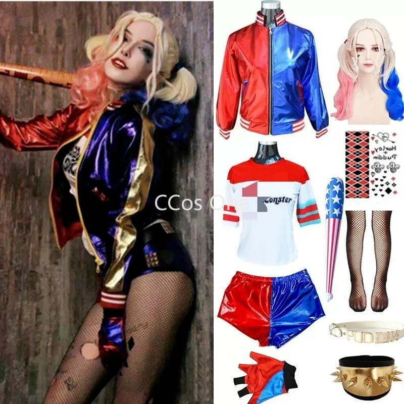 Top Trends: Aldult Kid Harley Cosplay Costumes Anime Figure Clothing Quinn Halloween Costumes For Women Role Play Party Clothes Suit Wig Shoppable Styles