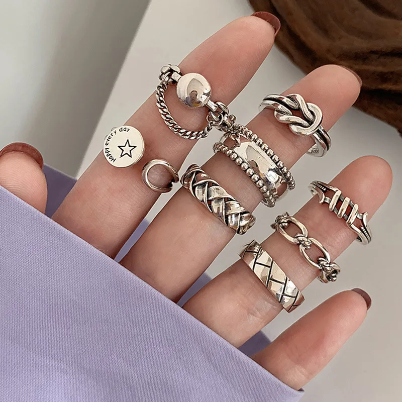 Top Trends: New Fashion 925 Sterling Silver Geometric Ring Ladies Thai Silver Old Style Ring Delicate Jewelry Birthday Party Gift Shoppable Styles