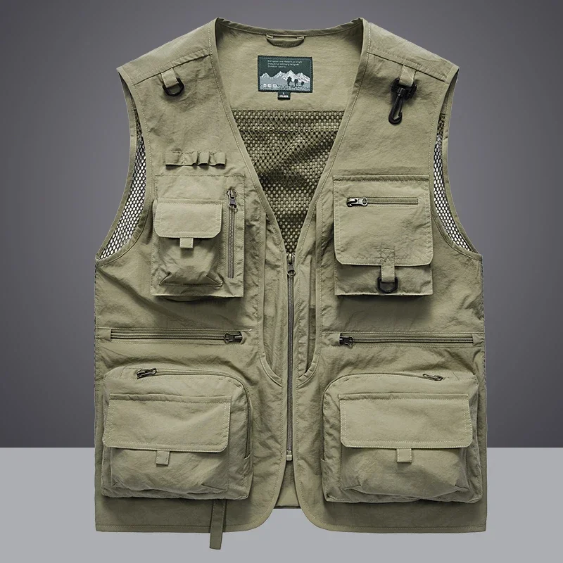 Top Trends: Summer Men Unloading Tactical Vest Coat Casual Men's Photographer Waistcoat Mesh Work Sleeveless Jacket Tools Pocket Vest 5XL Shoppable Styles