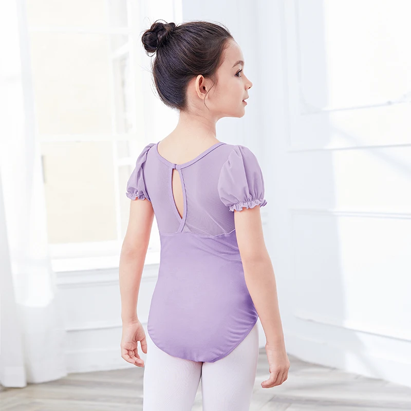 Top Trends: Girls Ballet Leotards Puff Sleeve Gymnastics Leotards Mesh Splice Ballet Dance Wear Overall Ballet Bodysuit Kids Dance Costumes Shoppable Styles