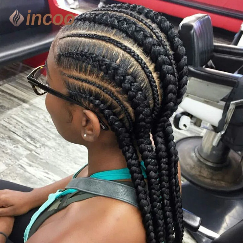 Top Trends: Incoo 36" Full Lace Braided Wigs For Black Women Jumbo Knotless Box Braid Lace Wigs Cornrow Synthetic Wig Braide African Hair Shoppable Styles - Image 4