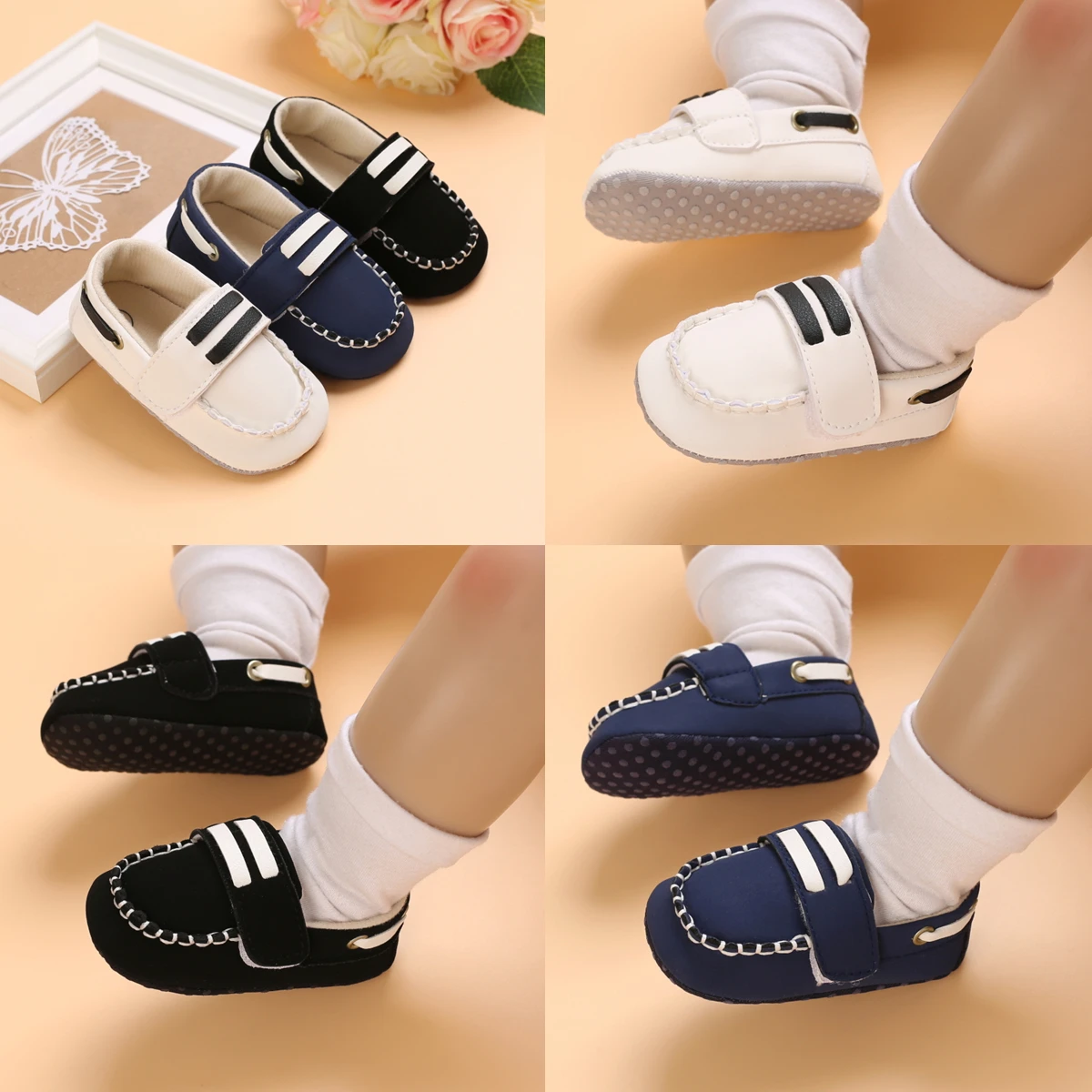 Top Trends: Spring And Autumn Boys Gentlemen&#039;s PU Casual Shoes First Walker 0-18M Baby Shoes Bed Shoes Soft Sole Non-Slip Toddler Shoes Shoppable Styles