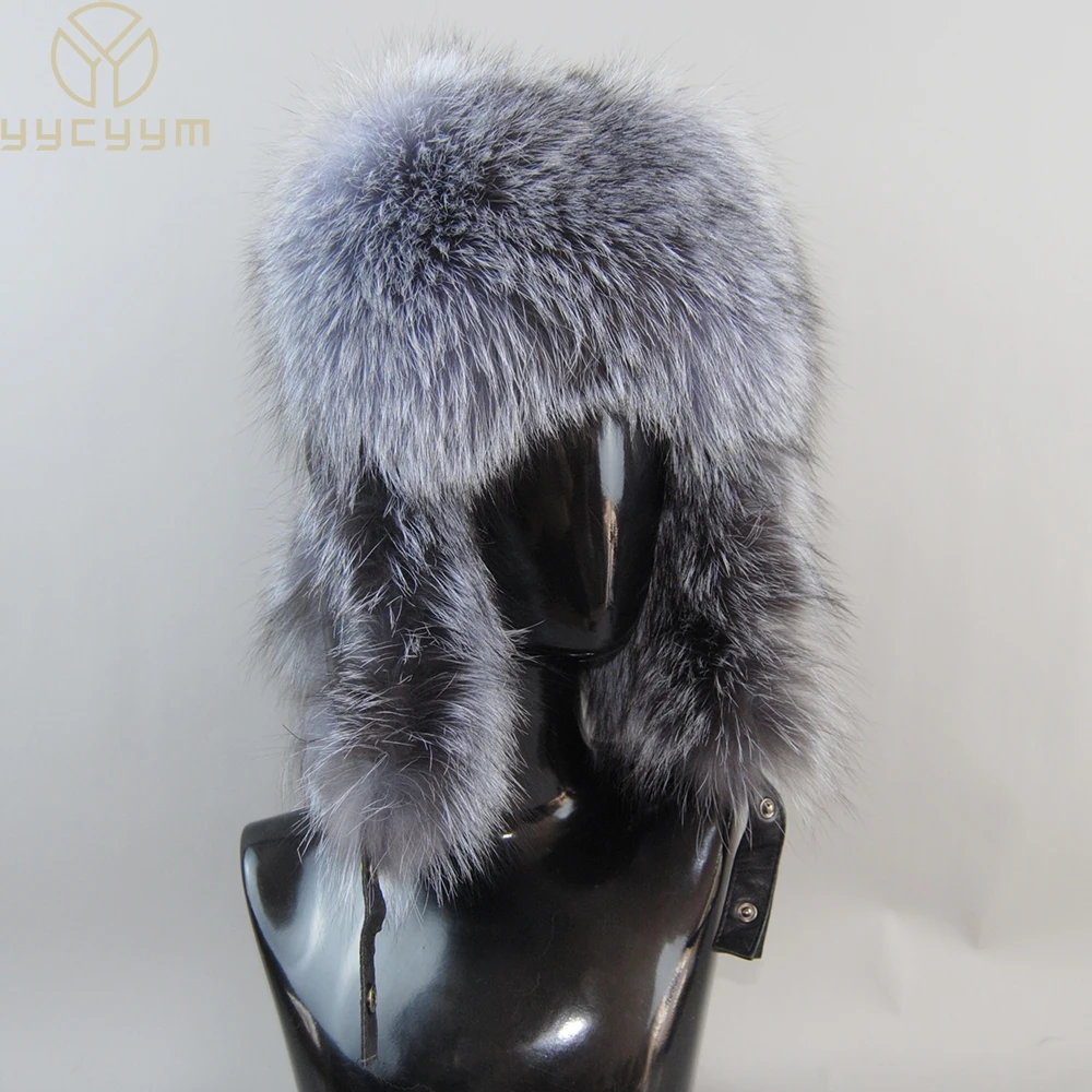 Top Trends: 2024 Unisex Outdoor Windproof Winter Natural Real Fox Fur Bombers Hats Women Raccoon Fur Cap Luxury Real Sheepskin Leather Hat Shoppable Styles