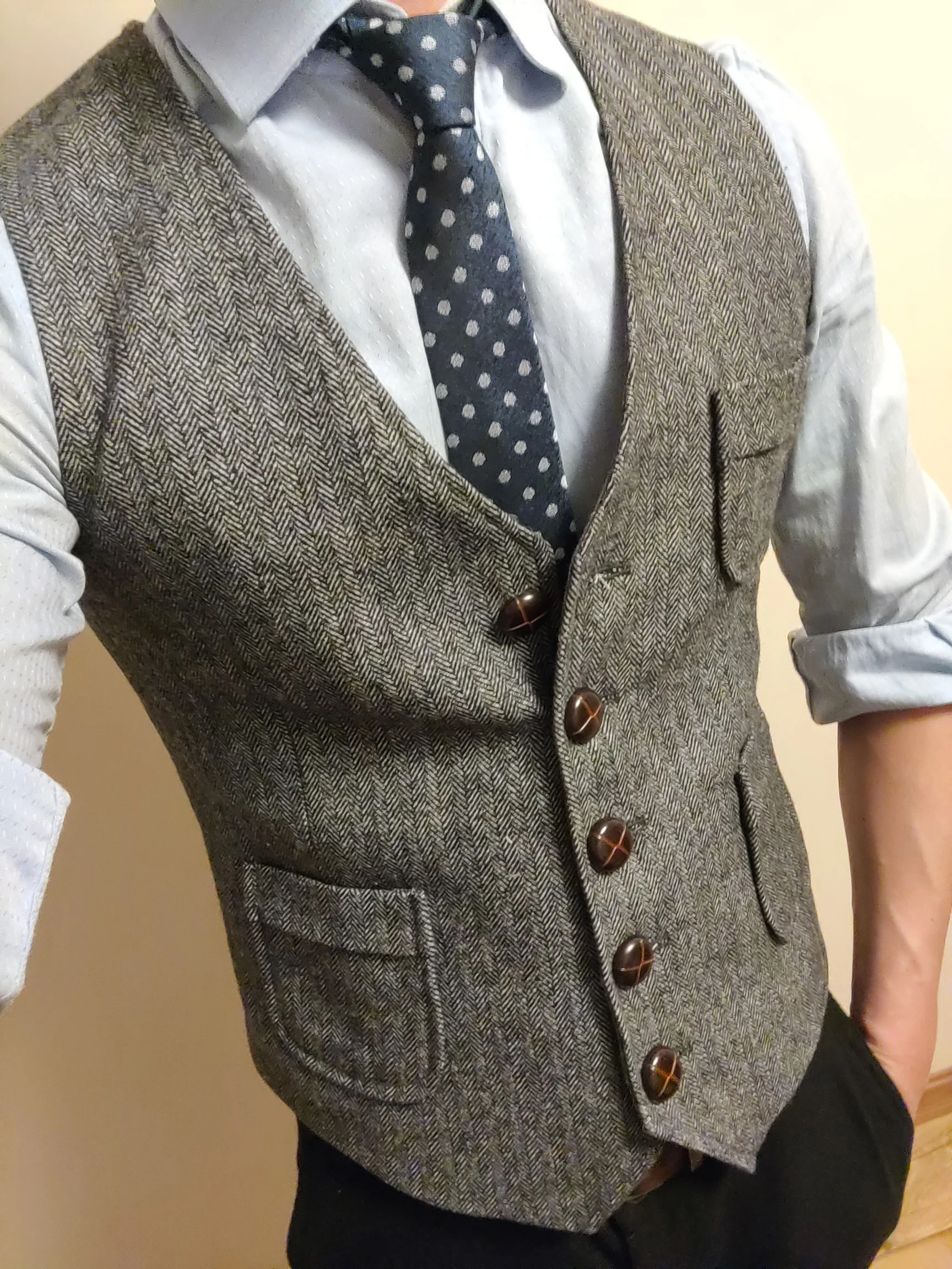 Top Trends: Men&#039;s Formal Suit Vest V-Neck Tweed Herringbone Waistcoat Business Dress Suit Vests For Wedding Shoppable Styles