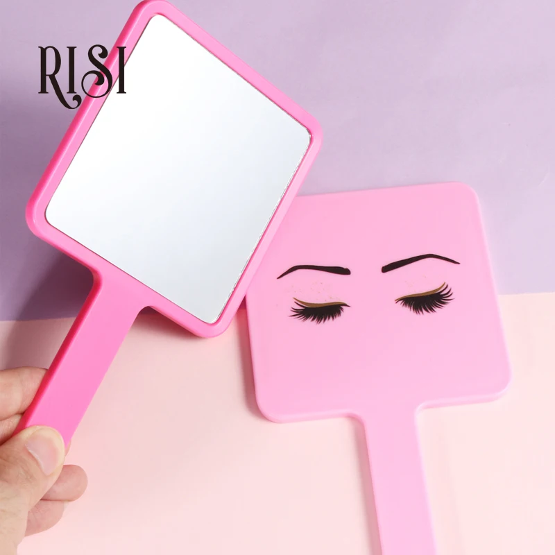 Top Trends: RISI For Eyelash Extension Handheld Makeup Mirror Square Makeup Vanity Mirror With Handle Hand Mirror SPA Salon Compact Mirrors Shoppable Styles