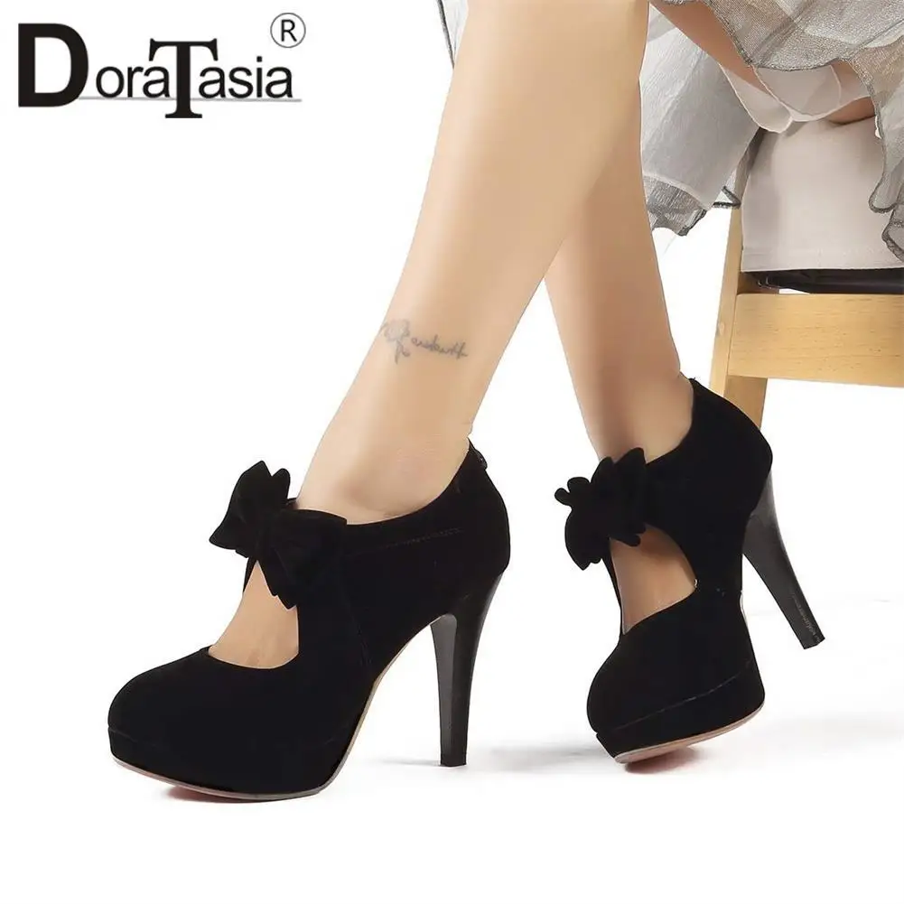 Top Trends: Plus Size 30-47 Brand New Ladies Platform Mary Janes Pumps Fashion Bow Thin High Heels Women&#039;s Pumps Party Vintage Woman Shoes Shoppable Styles