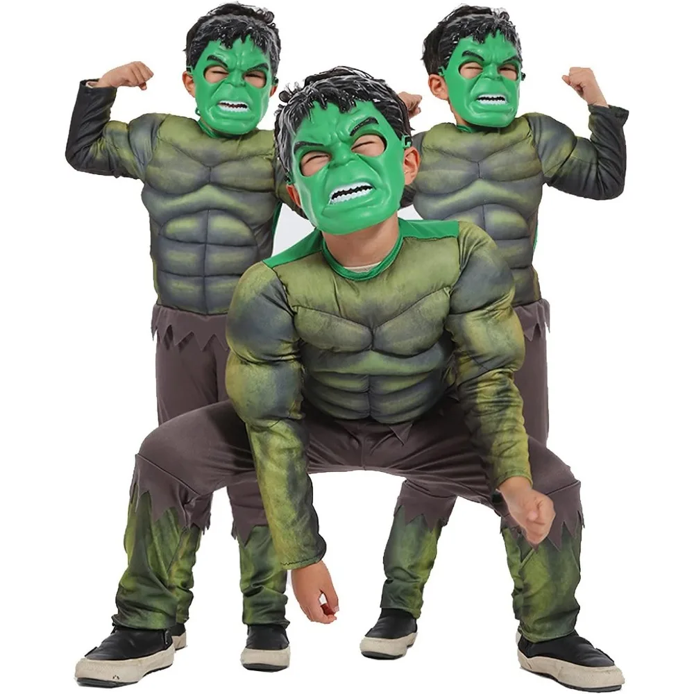 Top Trends: Marvel Hulk Muscle Costume Cosplay Kids Superhero Party 3D Style Bodysuit Matching Cloak Shoppable Styles