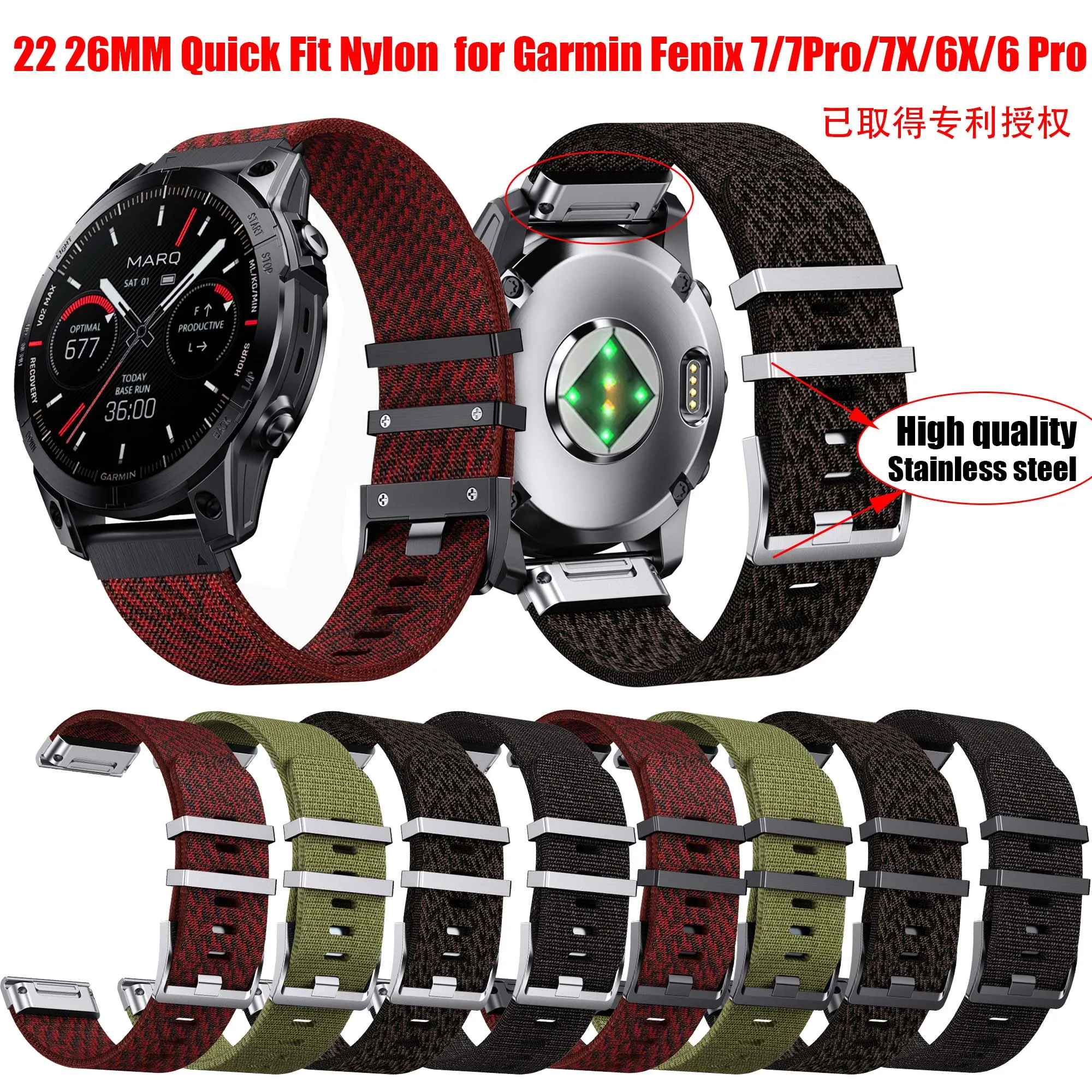 Top Trends: 22 26MM Jacquard Quick Fit Nylon Watchband For Garmin Fenix 7 / 7XPro / 7X / 6X / 6 Pro / 5X / 5 / 6 / Epix / Instinct Replaceable Wristband Shoppable Styles