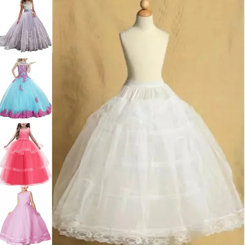 Top Trends: 1-18Year White Toddler Petticoat For Girls Kids Crinoline Underskirt Flower Girl Tulle Dance Dress Puffy Skirt Jupon 3Hoop 7Size Shoppable Styles