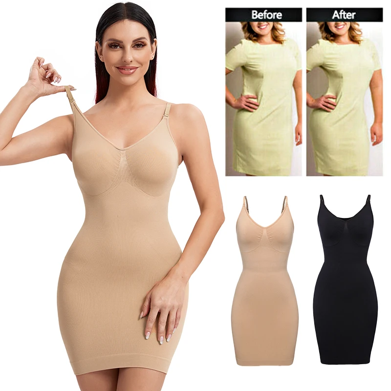 Top Trends: Women Slimming Shapewear Underwear Control Strap Sexy Deep V-Neck Push Up Dress Body Shaper Spaghetti Waist Trainer Lingerie Shoppable Styles