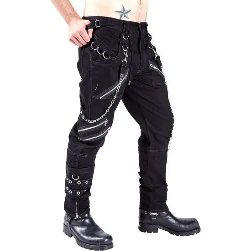 Top Trends: Drop Shipping Men Gothic Pants Casual Punk Rock Cargo Pants Fashion Hip Hop Zippers Streetwear Men Vinatge Trousers Shoppable Styles