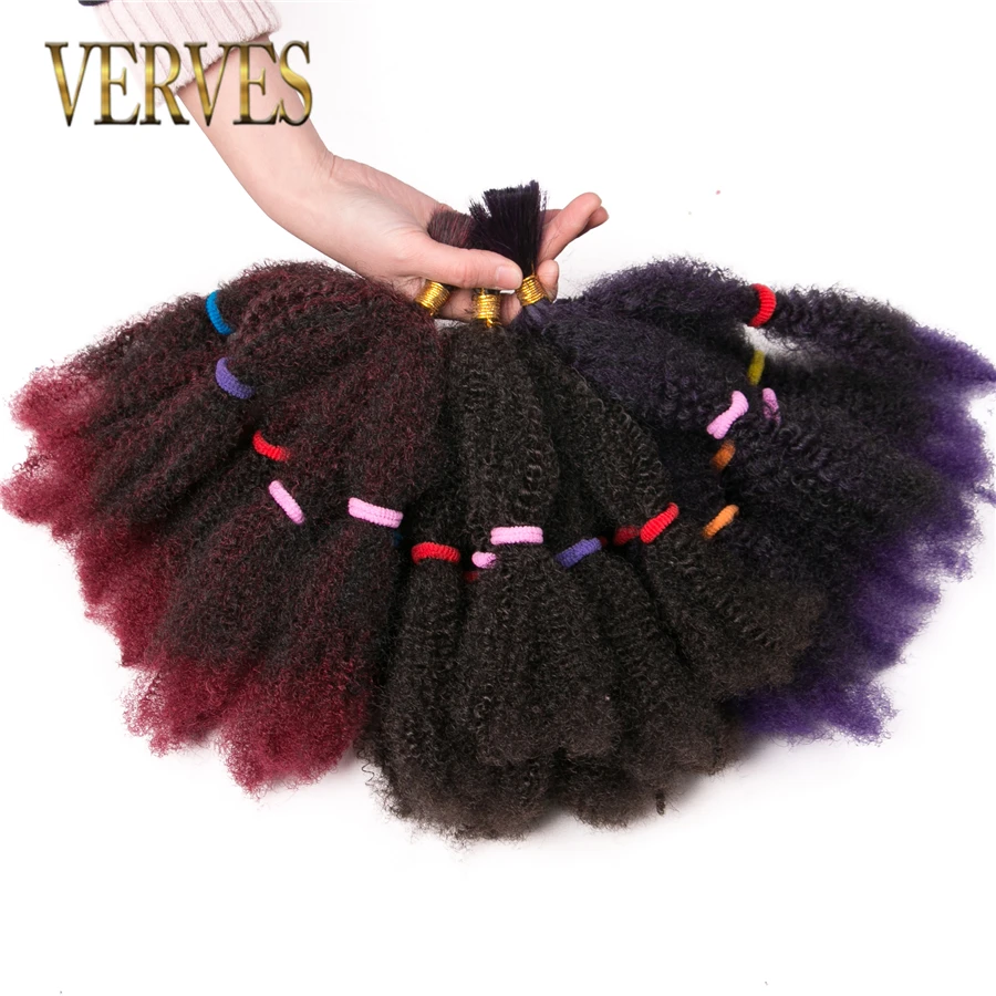 Top Trends: VERVES Synthetic Culry Crochet Braids Hair Extensions 12 Inch, Blonde Ombre Braiding Hair Women Afro Kinky Bulk Braids Bug, Brown Shoppable Styles