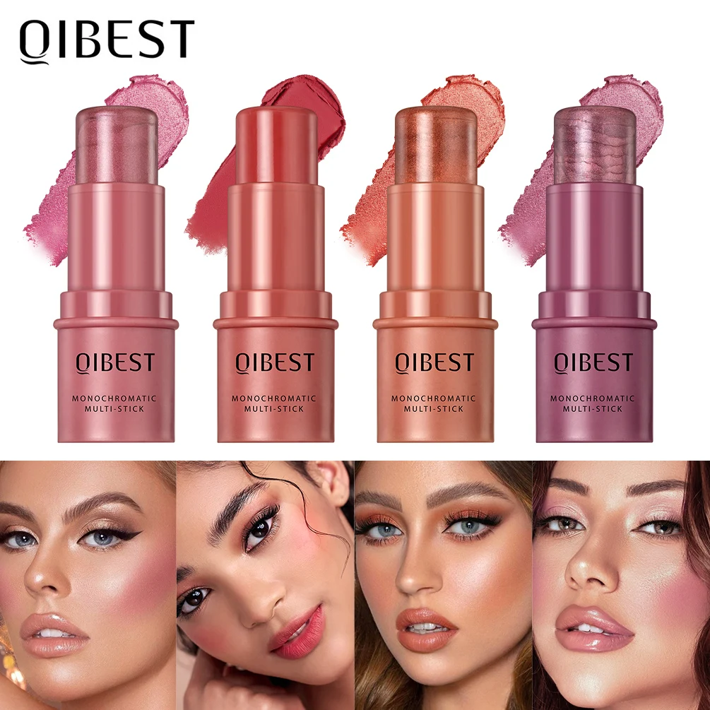 Top Trends: QIBEST Facial Blush Stick Long-lasting Natural Cheek Rouge Blusher Waterproof Lip Cheek Eye Multi-use Stick Makeup For Women New Shoppable Styles