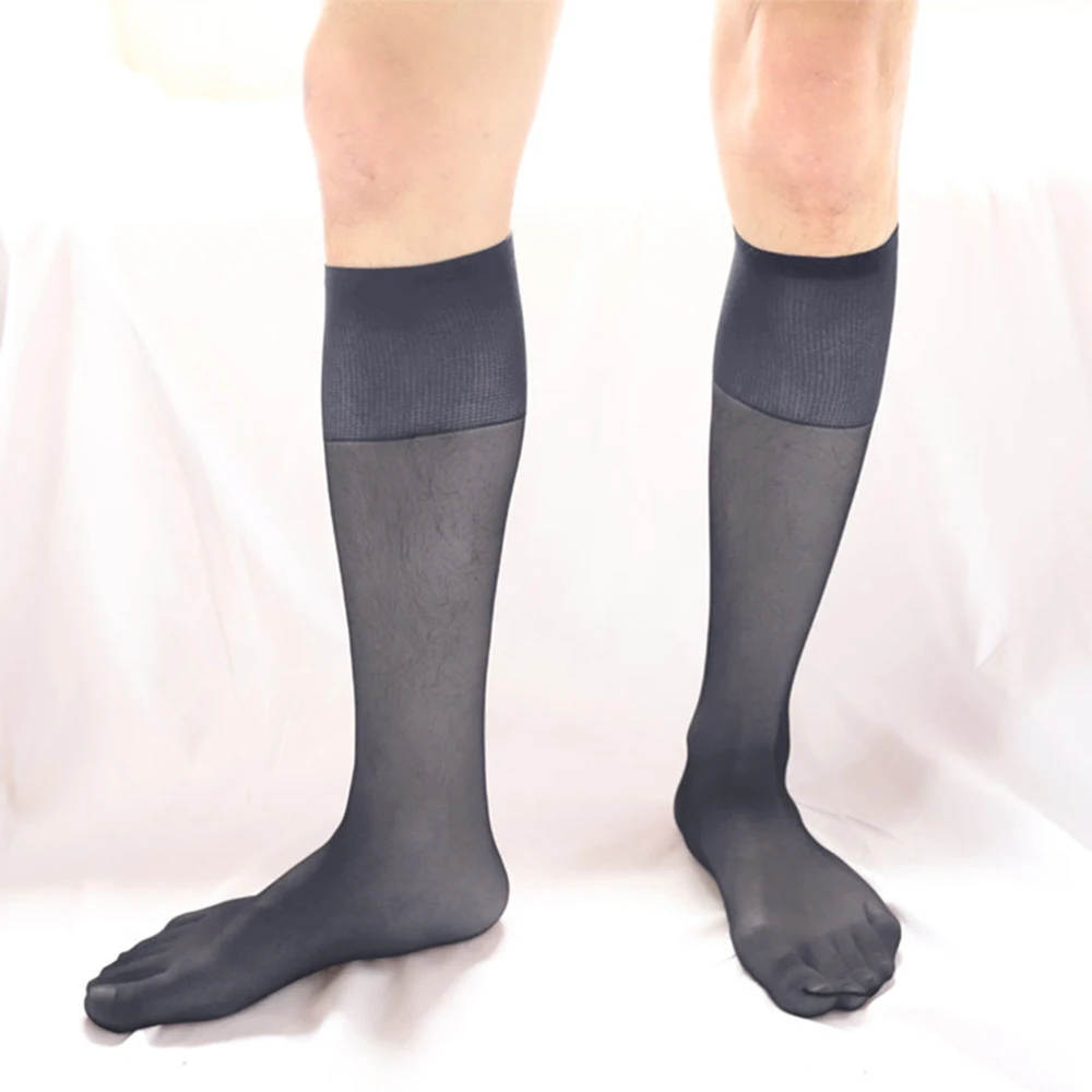 Top Trends: 1 Pair Men's Business Dress Tube Socks Summer Invisible Socks Breathable Traceless Sheer See-through Business Stockings For Male Shoppable Styles