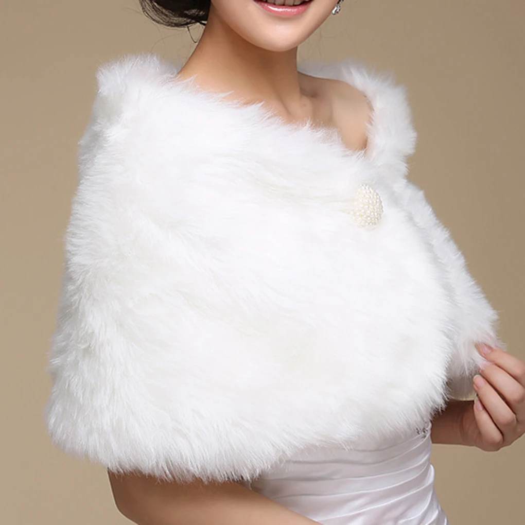 Top Trends: Elegant Women Wedding Jackets White Black Faux Fur Accessory Bridal Shawl Wraps Cape Winter Evening Party Coat Cloak Shoppable Styles - Image 3