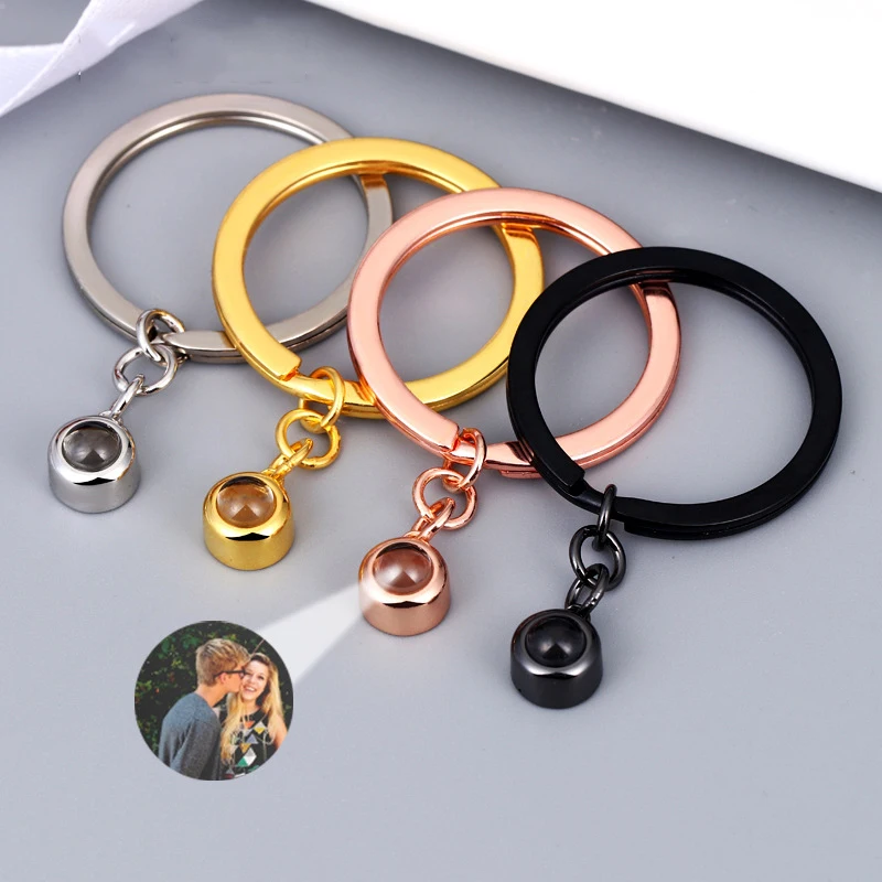 Top Trends: Personalized Photo Projection Key Chain Simple Custom Picture Small Circle Keyring For Women Men Memory Birthday Christmas Gift Shoppable Styles