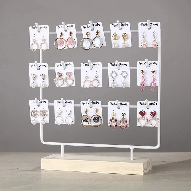 Top Trends: Metal Earrings Jewelry Display Stand Hook Up Jewelry Organizer Rack Holder Bracelet Necklace Ring Display Stand Store Decoration Shoppable Styles