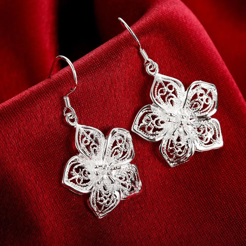 Top Trends: High Quality Jewelry 925 Sterling Silver Earring Fashion Retro Flowers Earrings For Women Luxury Gifts Shoppable Styles