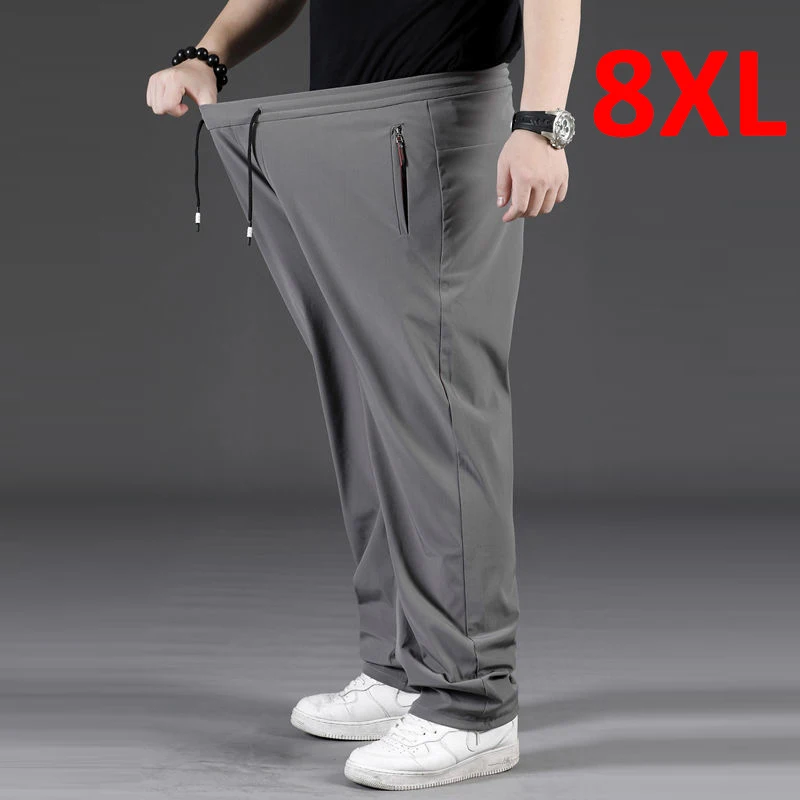 Top Trends: 7XL 8XL Plus Size Pants Men Baggy Pants Fashion Casual Elastic Waist Trousers Male Sweatpants Big Size 8XL Pants Male Shoppable Styles