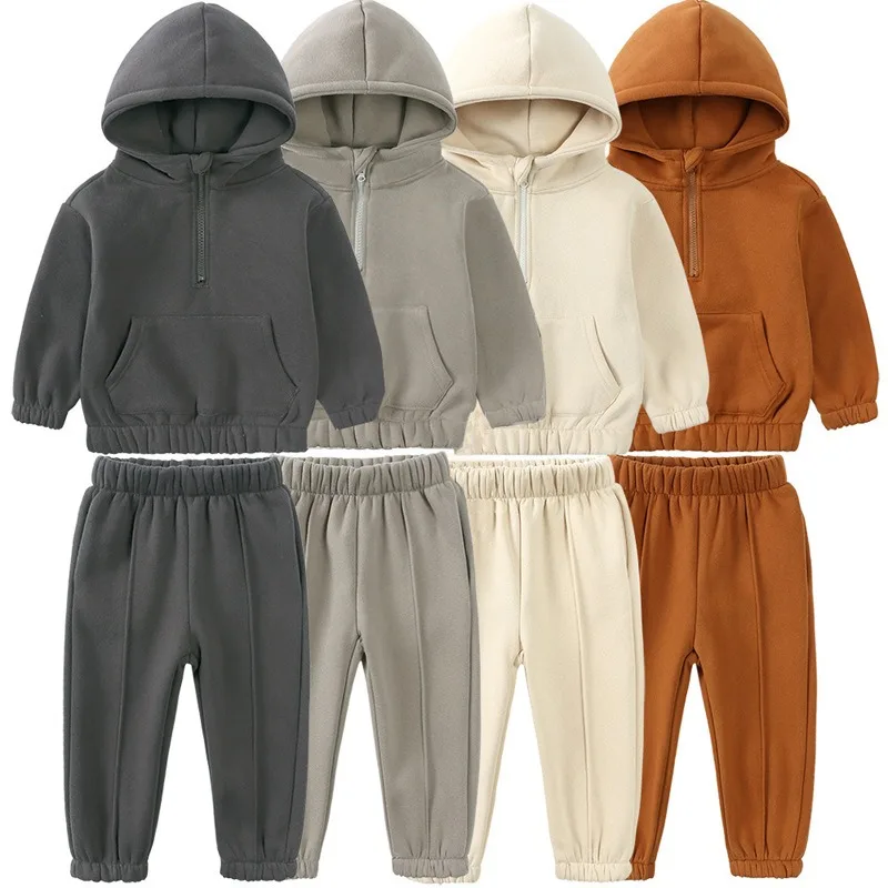 Top Trends: Children&#039;s Set Fleece Suit Foundation Tracksuit For Boys Baby Girls Clothes Autumn Warm Pullover Hoodie Pants Sportwear Outfit Shoppable Styles