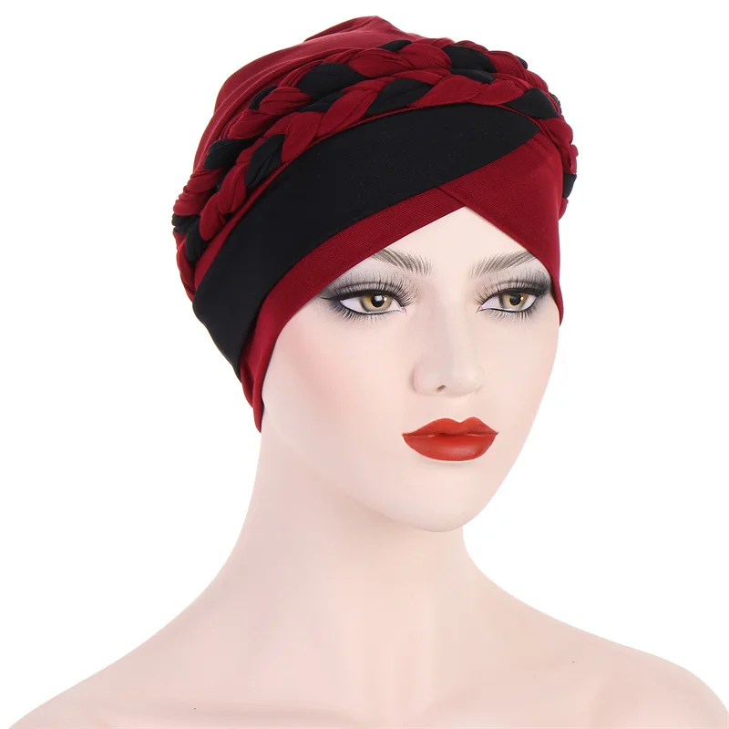 Top Trends: India Black White Braid Modal Jersey Turban Hats Beanie Bonnet Canner Islamic Headwear Cancer Chemo Caps Muslim Hair Loss Covers Shoppable Styles - Image 5