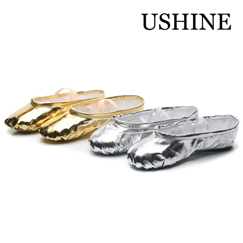 Top Trends: USHINE Professional Silver Golden PU Yoga Belly Dance Shoes Performance Soft Sole Gym Ballet Dance Shoes Children Girls Woman Shoppable Styles