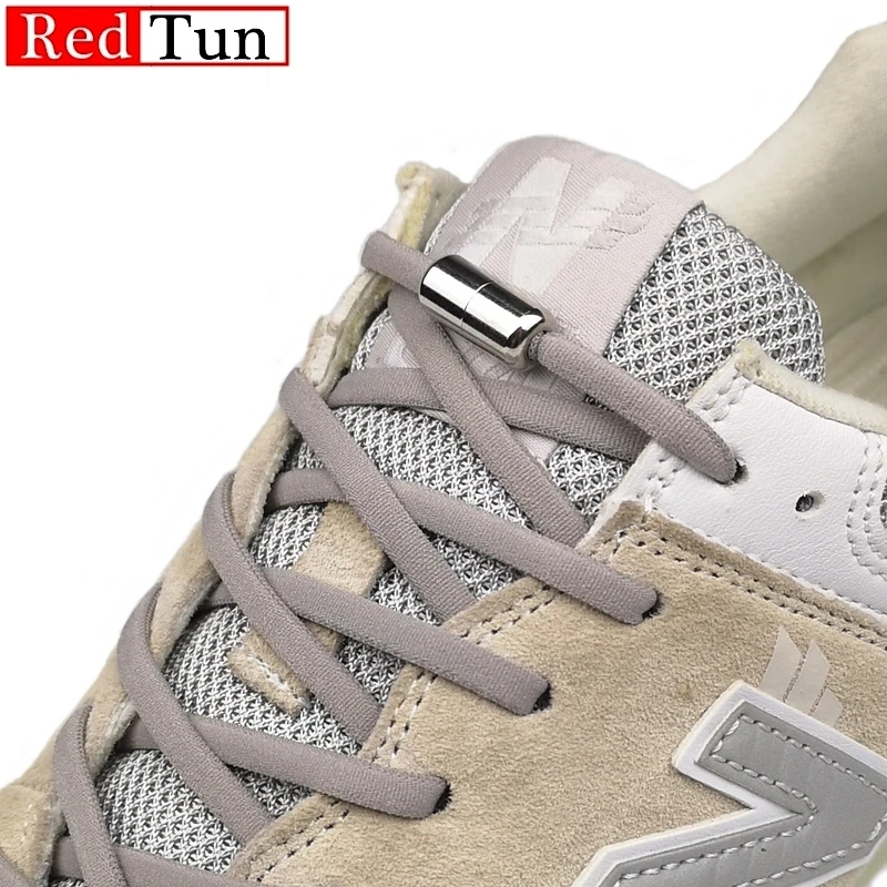 Top Trends: 1 Pair No Tie Shoelaces Half Round Shoe Laces For Kids And Adults Sneaker Elastic Shoelaces Fast Lazy Lock Metal Shoelaces Shoppable Styles