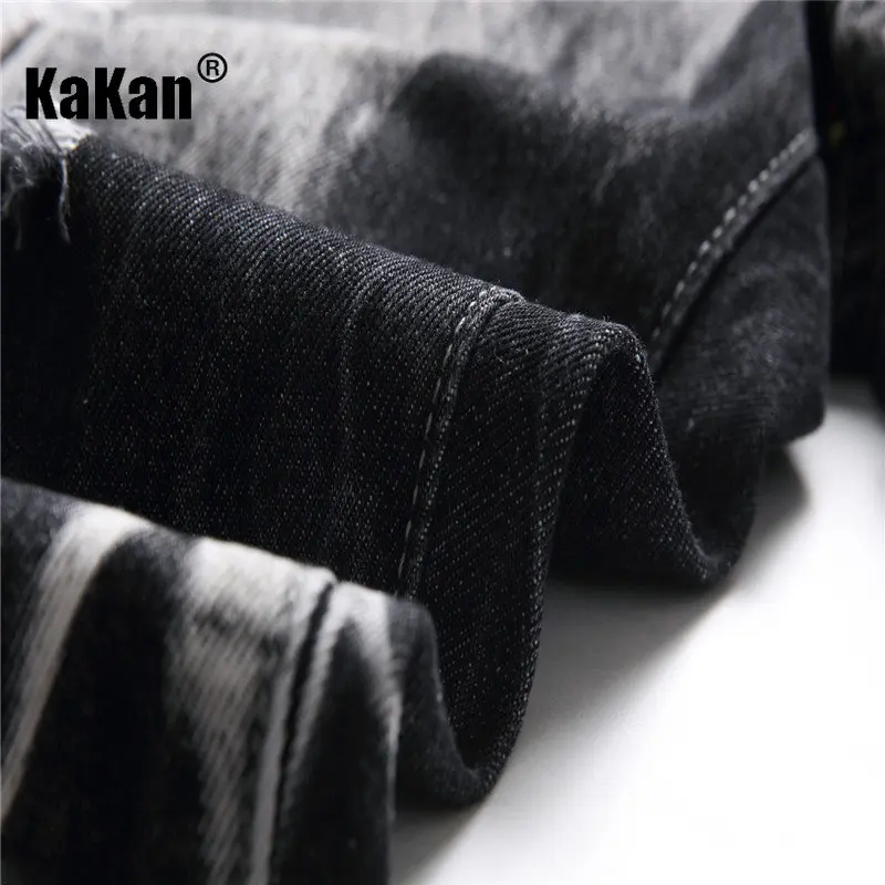 Top Trends: Kakan - New European And American Men's Straight Leg Jeans With Multiple Holes, Casual Pants, Black Jeans K44-9251 Shoppable Styles - Image 4