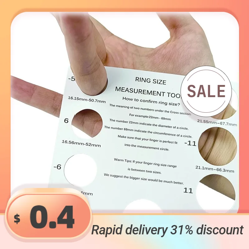 Top Trends: Ring Measuring Card Board Finger Circumference Accessories Circumference Card Table European EC / US Size Screening Tool Shoppable Styles