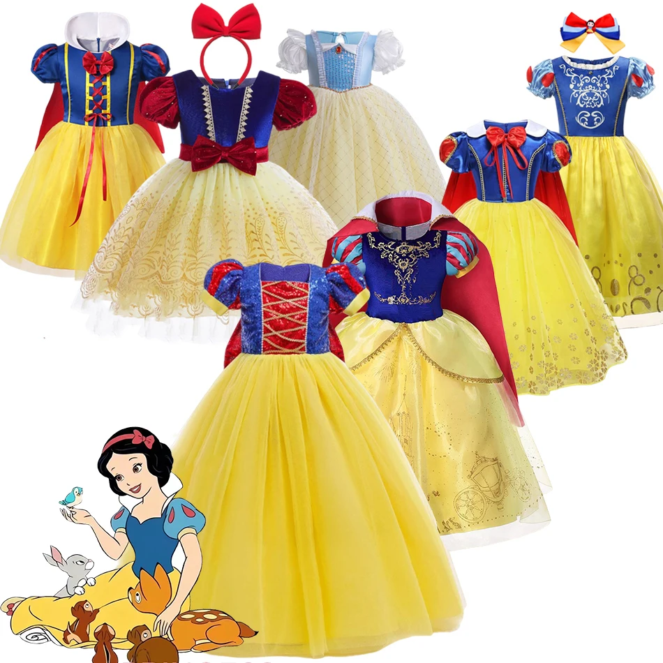 Top Trends: Girls Snow White Cosplay Princess Costume For Kids 4-10 Years Halloween Carnival Party Fancy Dress Up Children Disguise Clothing Shoppable Styles