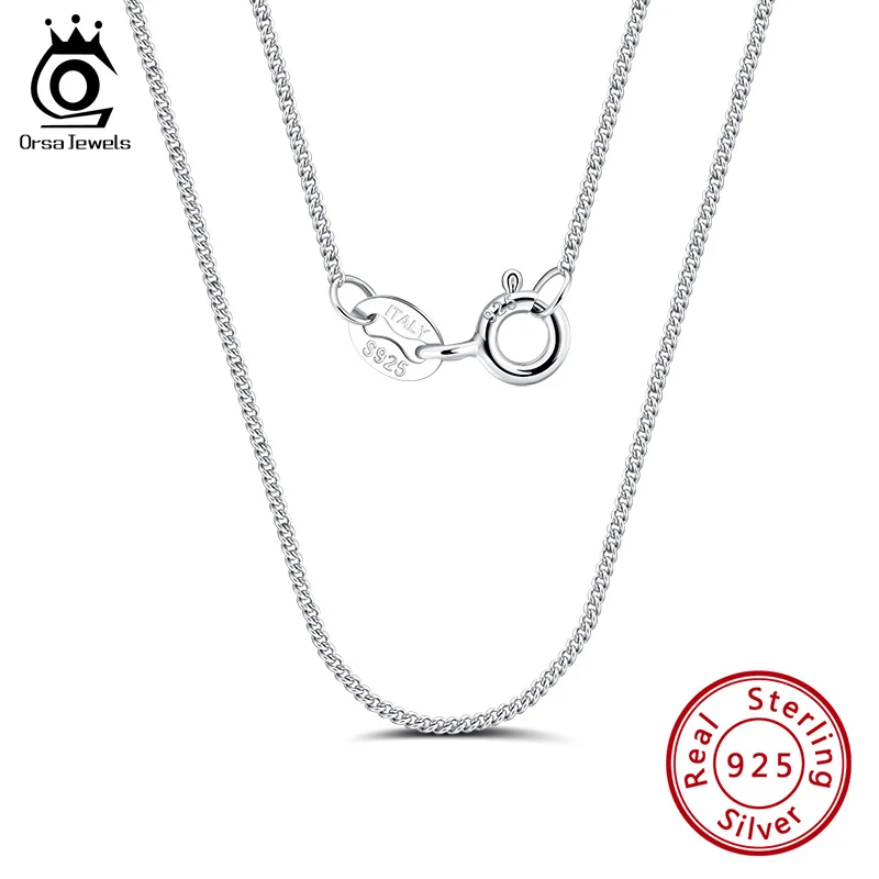 Top Trends: ORSA JEWELS Italian 925 Sterling Silver 1.0mm Side Chain Necklace Sterling Silver Pendant Necklaces Men Women Chain SC18-P Shoppable Styles