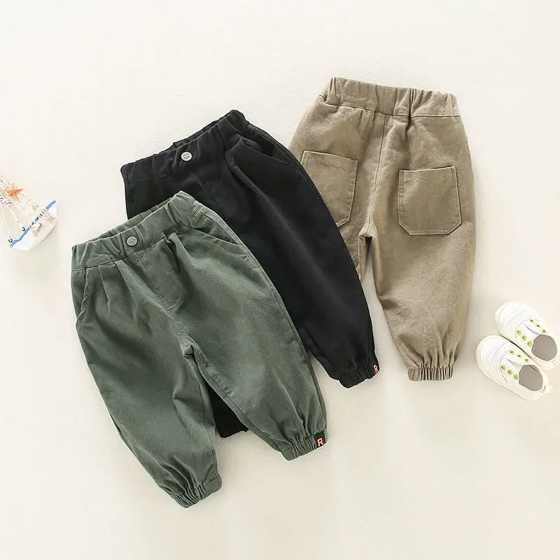 Top Trends: Autumn Solid Fleece Cargo Pants For Boys Casual Sweatpants 1-6Y Young Children Clothing Kids Jogger Winter Girls Sports Trousers Shoppable Styles