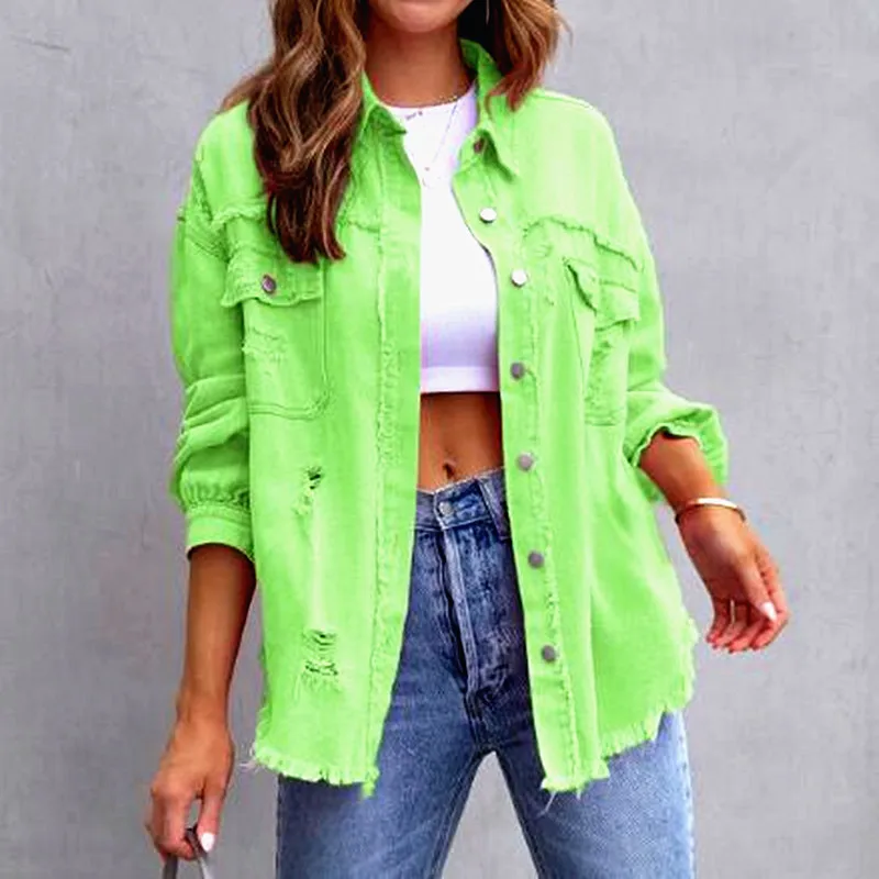 Top Trends: Women Pocket Hole Tassel Turndown Collar Denim Button Casual Boho Full Long Sleeve Spring Winter Cardigan Jacket Coats Outerwear Shoppable Styles