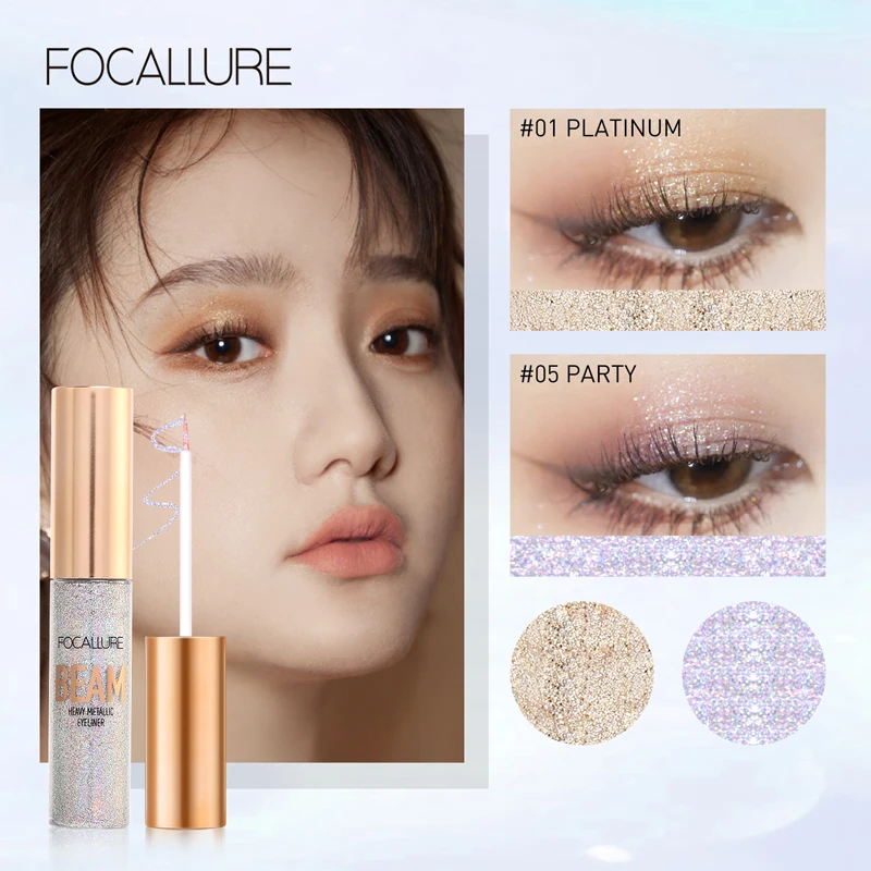 Top Trends: FOCALLURE Glitter Liquid Eyeliner Diamond Eyeshadow Makeup Waterproof 5 Colors Shiny Sequins Eye Shadow Stick Beauty Cosmetics Shoppable Styles - Image 2