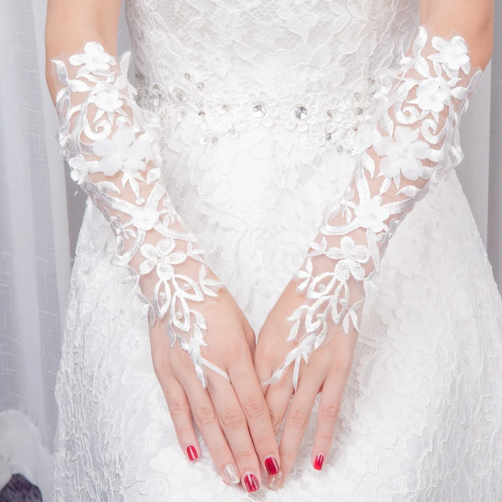 Top Trends: New Wedding Gloves Long Wedding Lace Open Back Mid-Length Gloves Wholesale Shoppable Styles