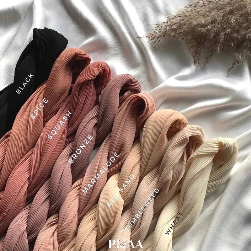 Top Trends: Solid Pleated Chiffon Scarf Stripe Muslim Women Hijab Wrinkle Shawls Wrap Woman Plain Crinkle Turbante Long Headband Maxi Wrap Shoppable Styles