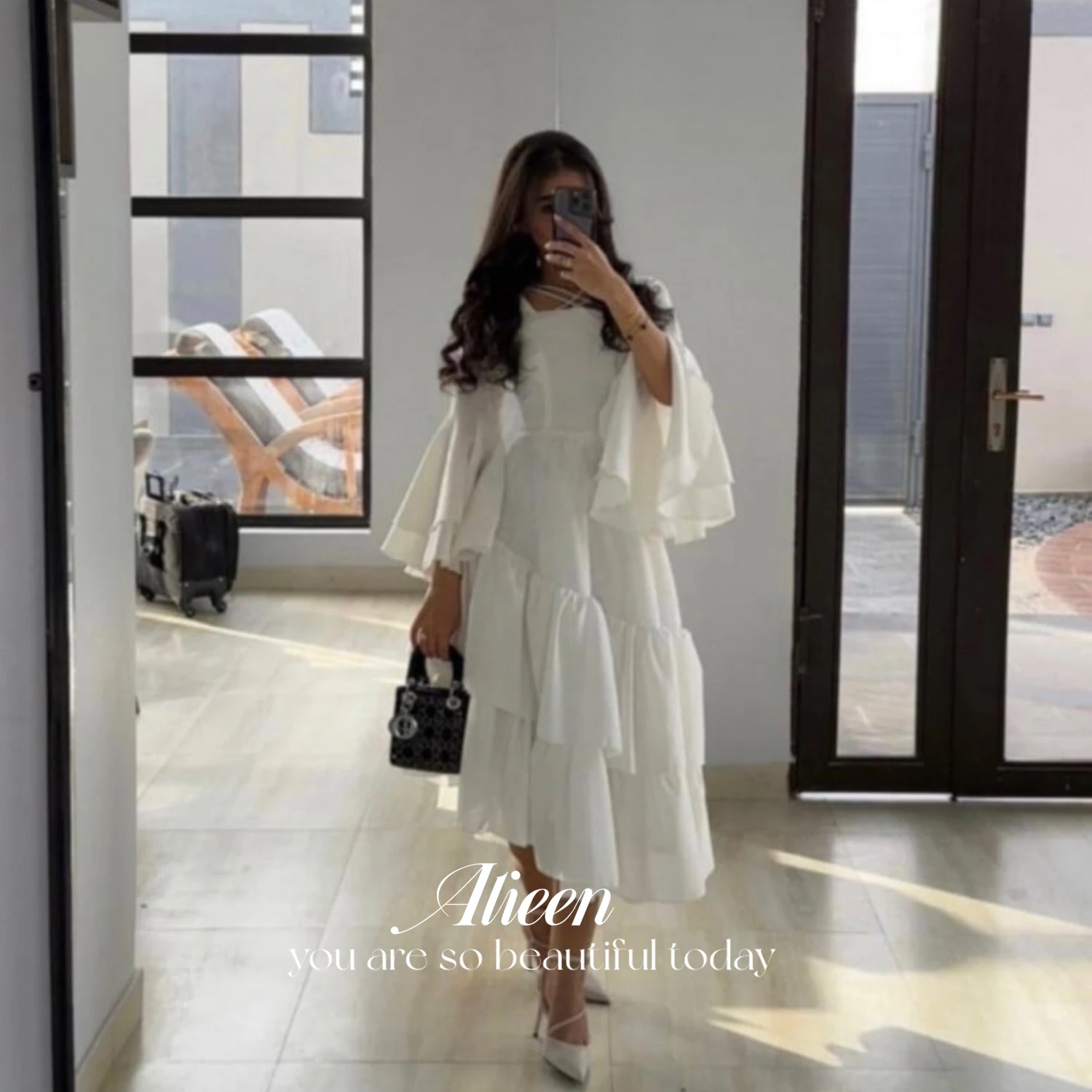 Top Trends: Aileen Layered Party Dresses For Women Evening Dress Party Evening Elegant Luxury Celebrity Line A Ruffles White Eid Al-fitr Shoppable Styles