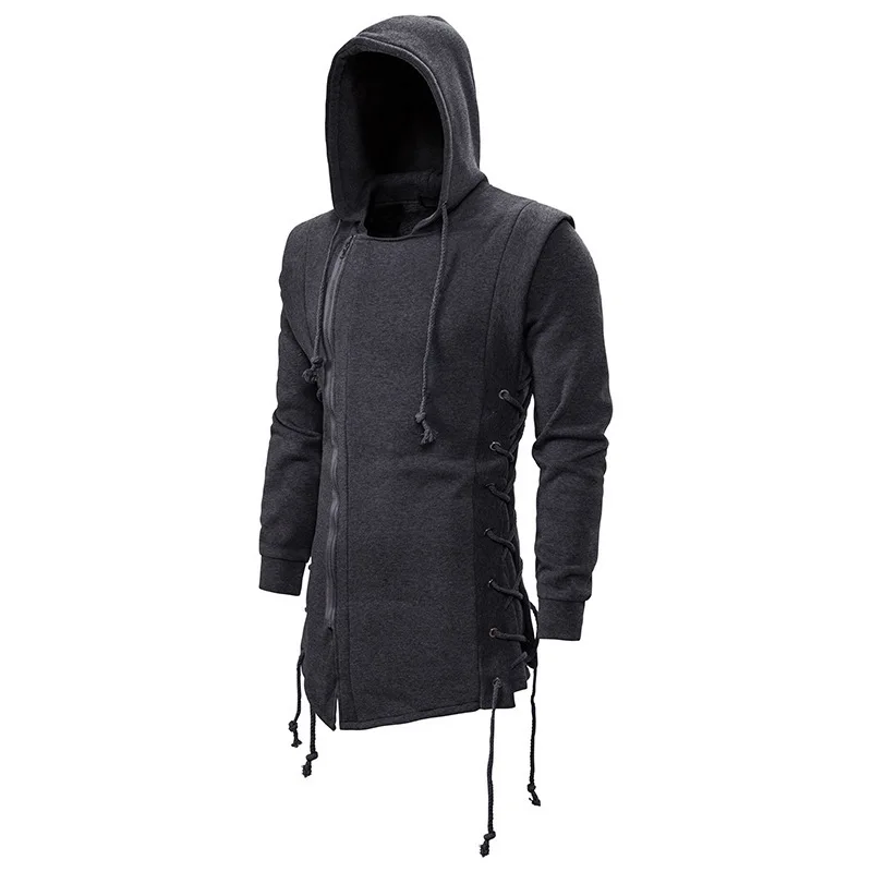 Top Trends: 2023 Autumn Winter Solid Color Hooded Long Sleeve Drawstring Hoodies Man Fashion Casual Loose Zipper Cotton All-match Coat Shoppable Styles - Image 4