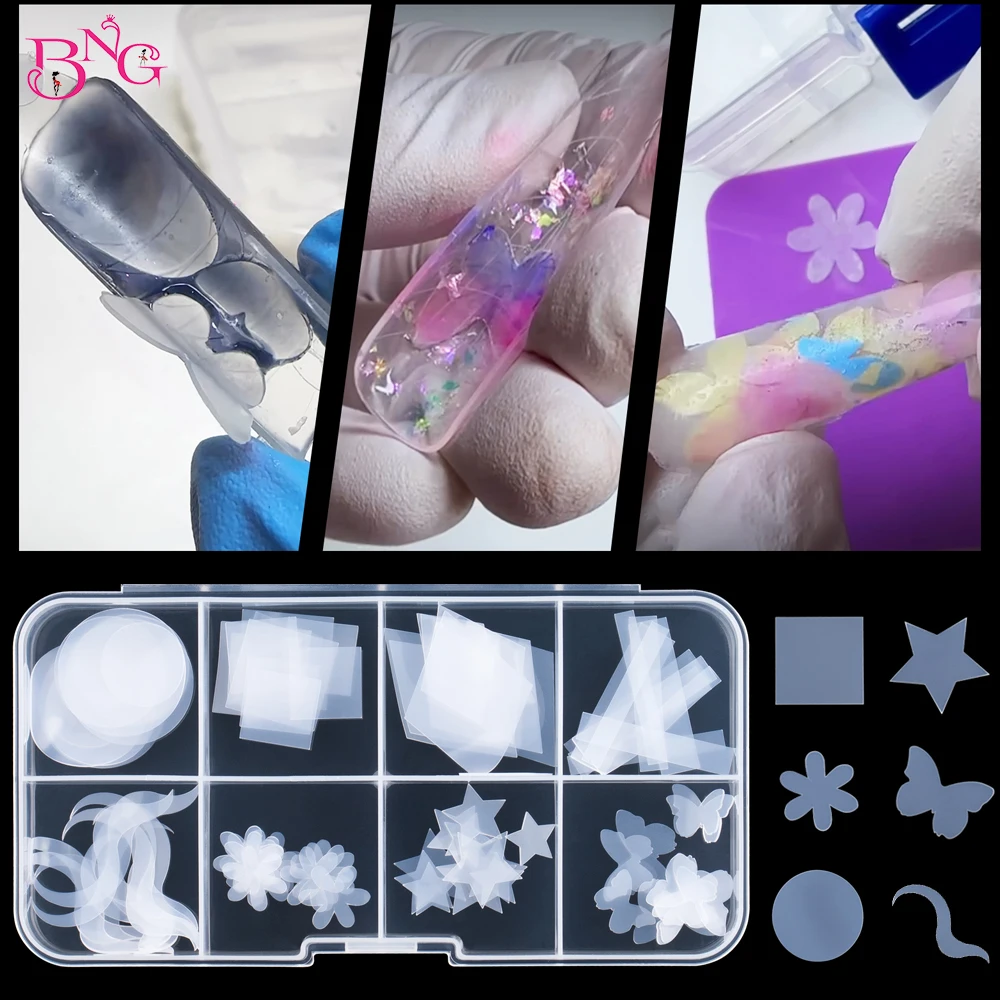 Top Trends: 60 / 96PCS Duet System Formas Stickers For Nail Mold Reusable Soft Silicone Pads For Dual Forms French Manicure Inner Molds Shoppable Styles