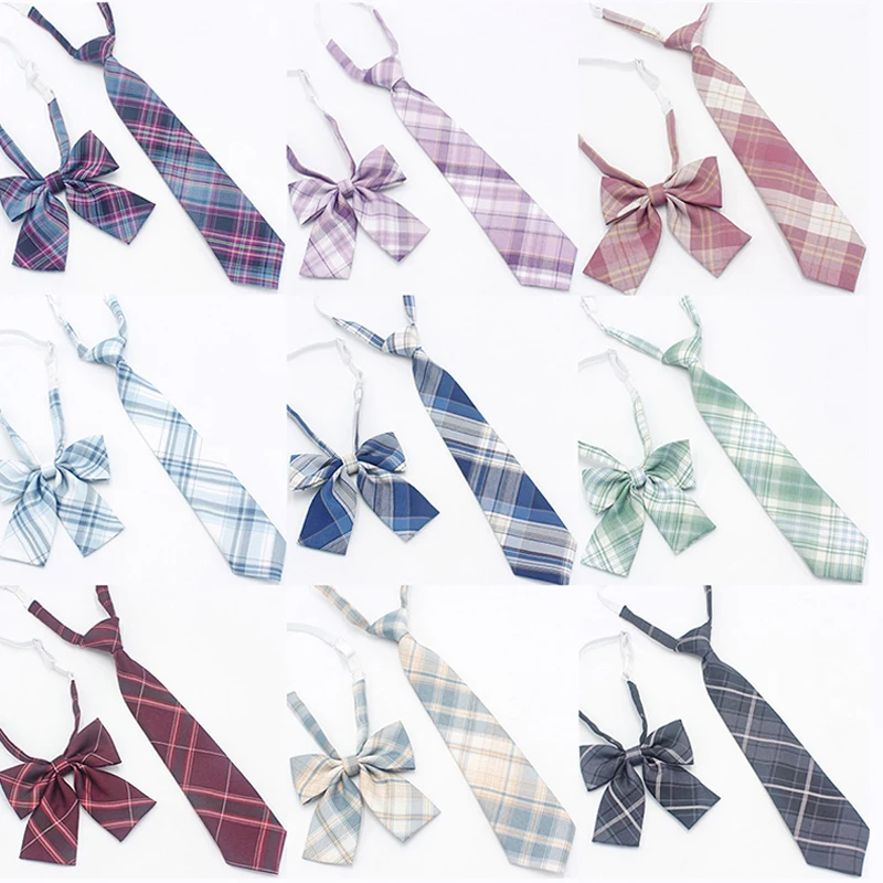 Top Trends: Plaid Neck Tie Girls Japanese College Style Student Ties Suit Jk Uniform Bow Tie Necktie Men Women Sets School Accessories Gifts Shoppable Styles