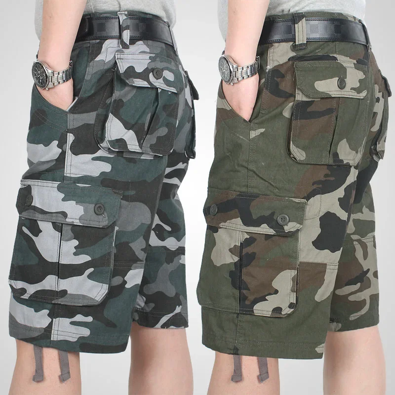 Top Trends: Summer Cargo Shorts Men Camouflage Camo Casual Cotton Multi-Pocket Baggy Bermuda Streetwear HipHop Military Tactical Work Shorts Shoppable Styles