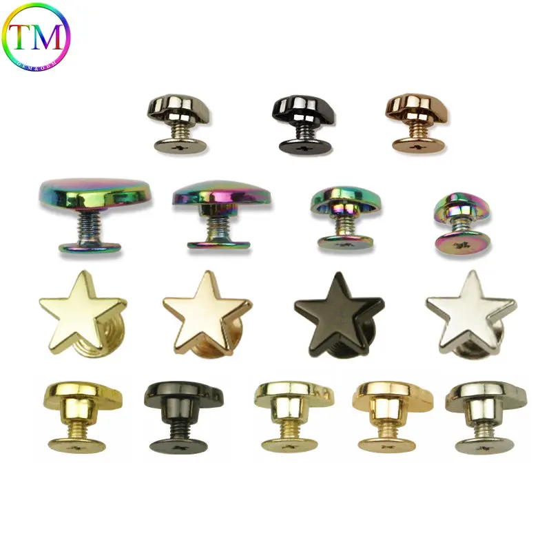 Top Trends: 8 / 10 / 12 / 14mm Metal Screw Studs Rivets For Clothing Garment Leather Belt Stars Heart Shape Rivet DIY Crafts Hardware Accessories Shoppable Styles