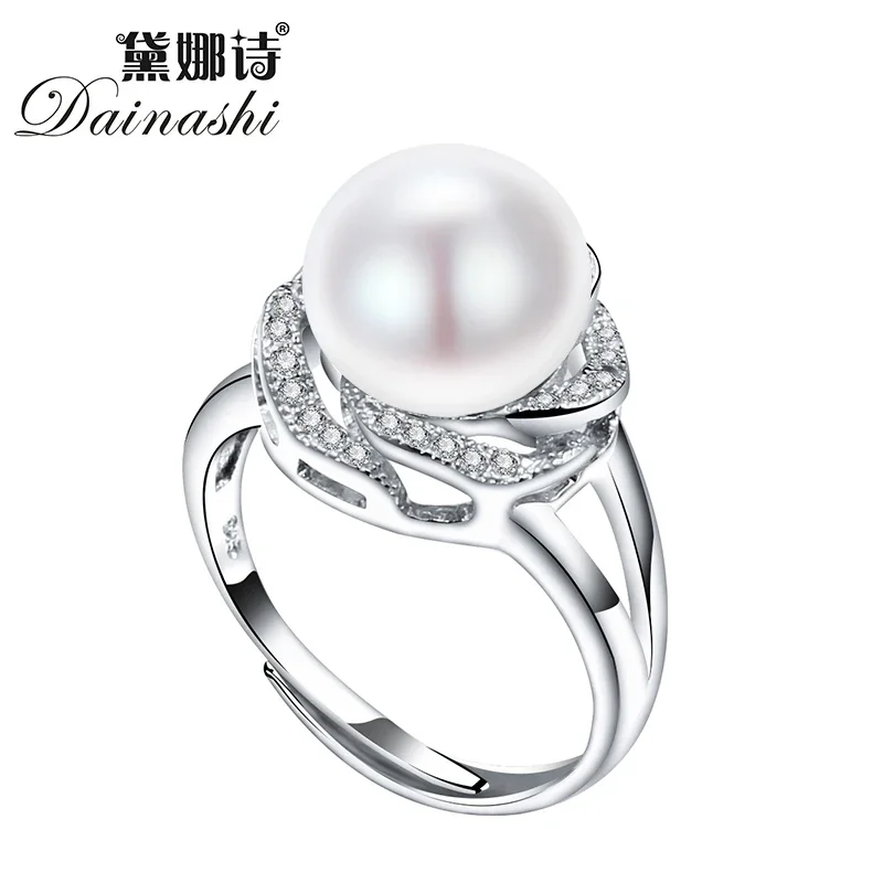 Top Trends: 925 Sterling Silver Jewelry On Sale Big Natural Pearl Rings For Women Stone Ring Adjustable White / pink / purple Pearl Shoppable Styles