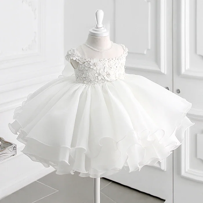 Top Trends: White Beading Baby Girl Baptism Dress Appliques Lace Holy Communion Toddler Birthday Party Wedding Wear Infant Christening Dress Shoppable Styles