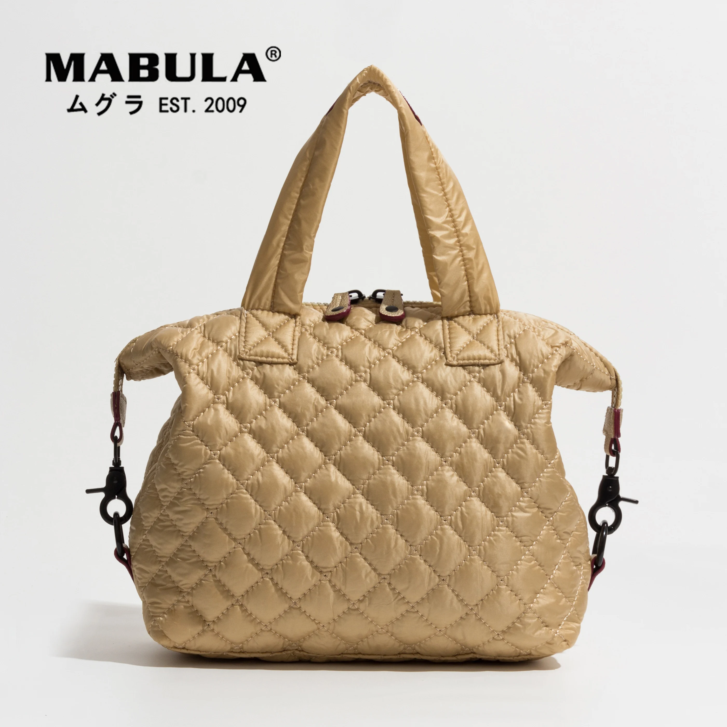 Top Trends: MABULA Luxury Design Down Padded Tote Bags Women Quilted Top Handle Handbags Casual Purses Shoulder Bag Female Crossbody Bag Shoppable Styles