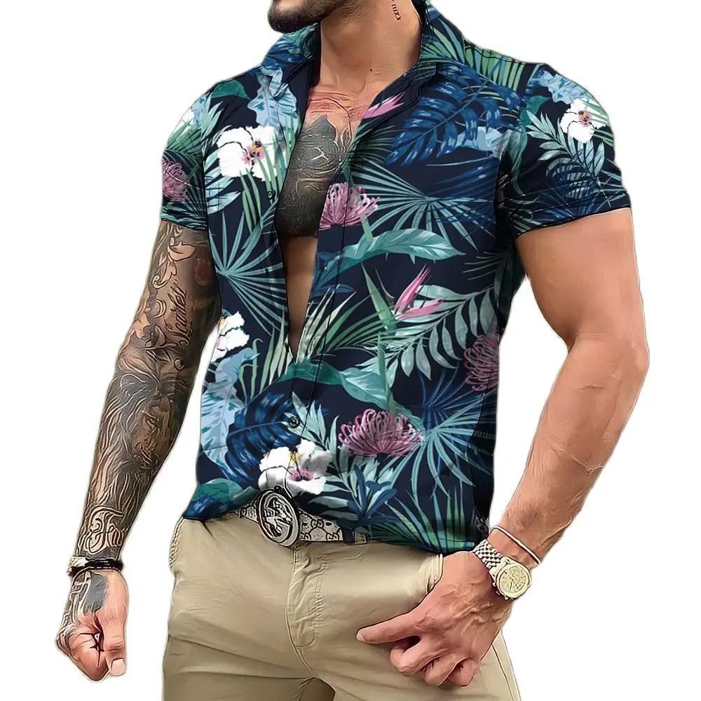 Top Trends: Hawaiian Shirts Men Short Sleeve Tops Coconut Graphic Clothing Streetwear Everyday Vacation New Summer Male Shirts Tops 2023 Hot Shoppable Styles