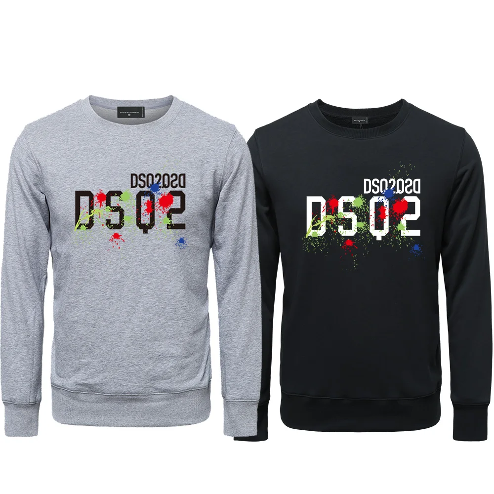 Top Trends: DSQ2 Brand Autumn Sweatshirt Mens Daily Casual Loose DSQ2 Letter Print O-Neck Sweater Pullover Street Trend Hip Hop Sport Hoodie Shoppable Styles